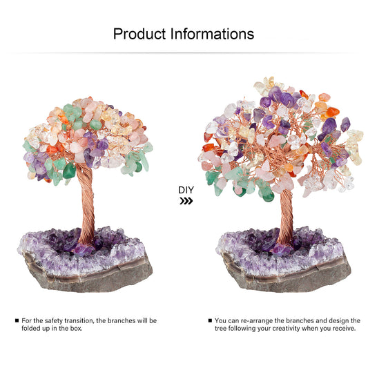 COLORFUL CRYSTAL TREE (STONE BASE)