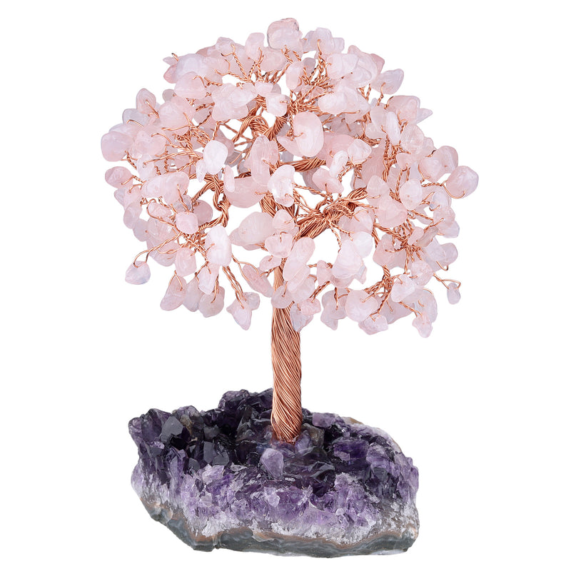 ROSE QUARTZ CRYSTAL TREE (STONE BASE)