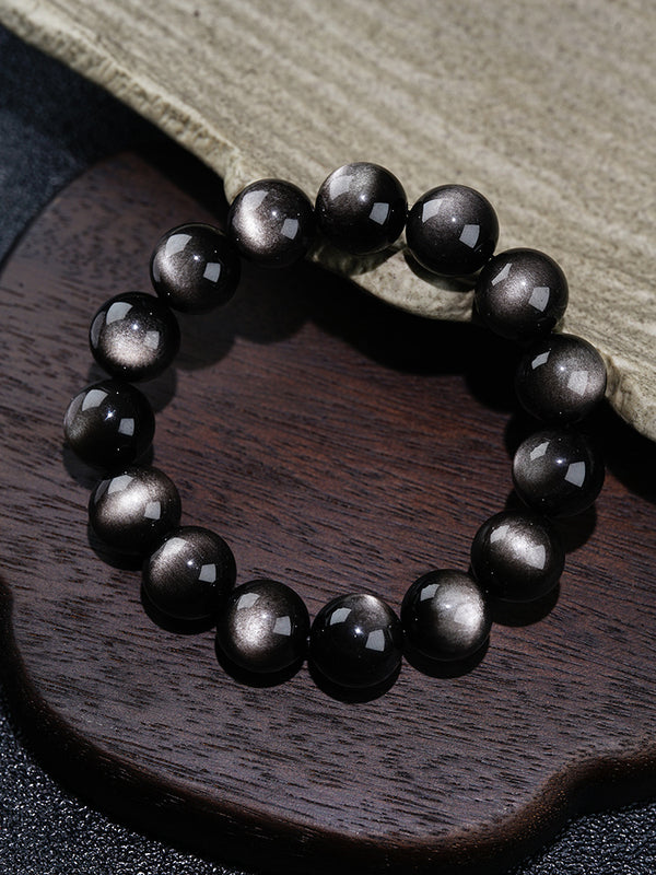 Silver Sheen Obsidian Bracelet
