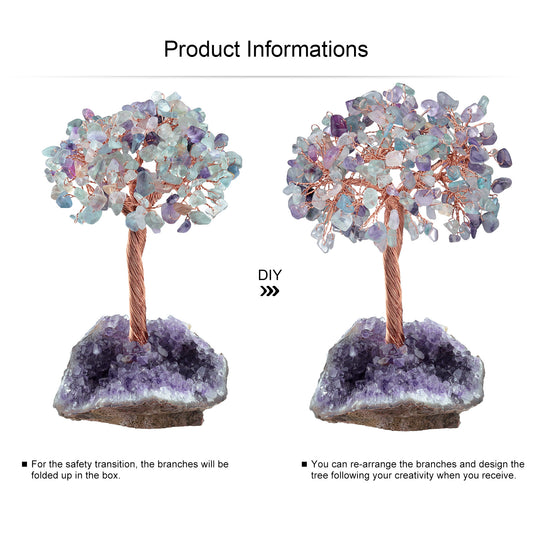FLUORITE CRYSTAL TREE (STONE BASE)
