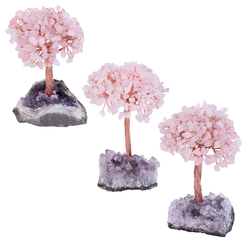 ROSE QUARTZ CRYSTAL TREE (STONE BASE)