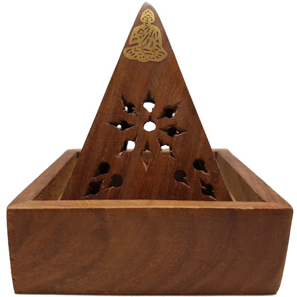 Buddha Inlay Pyramid Cone Burner