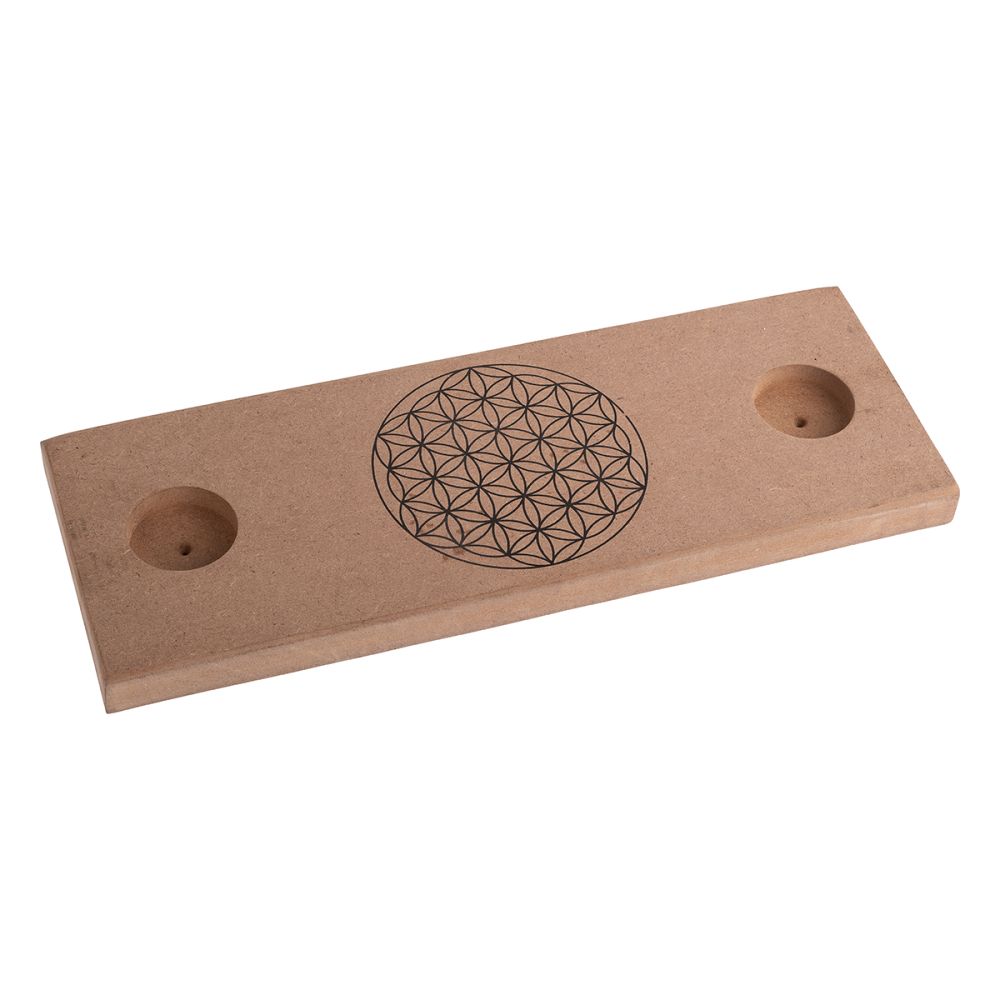 Wooden Flower of Life Grid Board with Holder