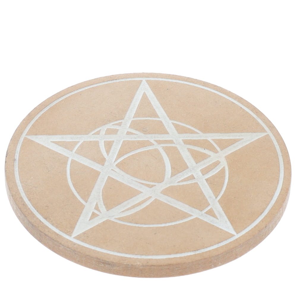 Wooden Pentacle Crystal Grid Board 15cm