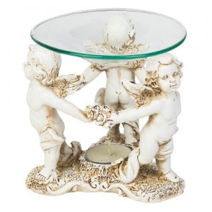 POLYRESIN OIL BURNER - PRAYING CHERUBS