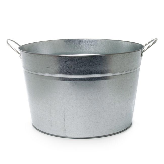 Metal Round Garden Basin Zinc 36cm