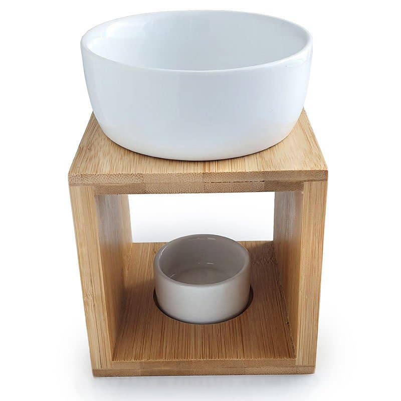 Bamboo & Ceramic Tealight Oil Burner