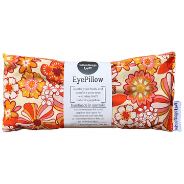 Eye Pillow - Groovy Flowers Orange (Lavender scented)