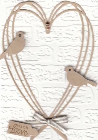 Stringy Heart & Birds Greeting Card