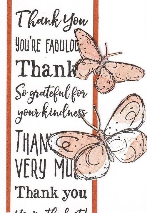 Little Bits Handmade Butterfly Thank You Card